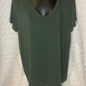 Olive Green V neck Tee